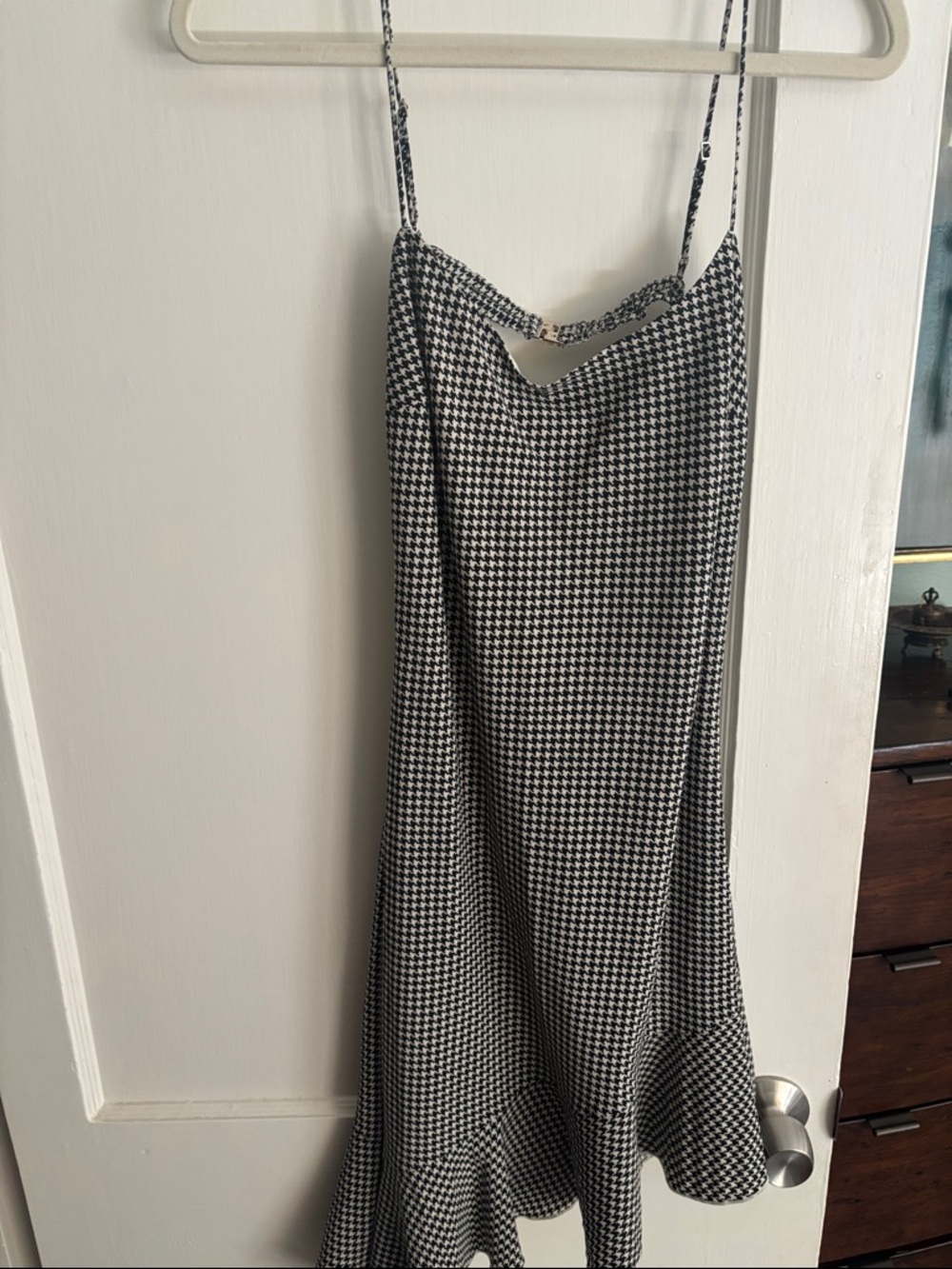 Abercrombie and Fitch Houndstooth Slip Dress with Spaghetti Straps